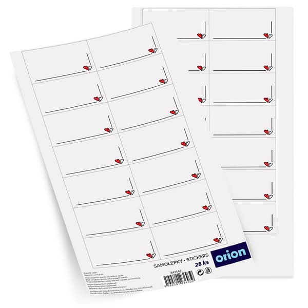 Krukkeetiketter, hjerteform, 28 stk