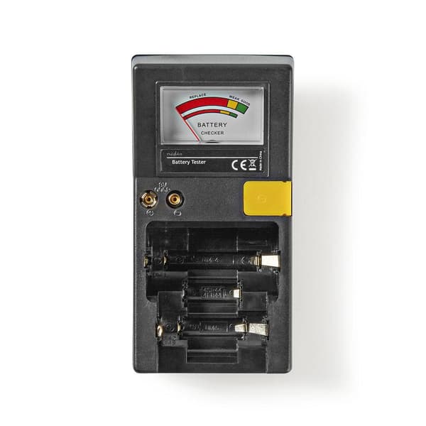 Battery Tester | 9V - AA - AAA - Button Cell - C - D | Svart