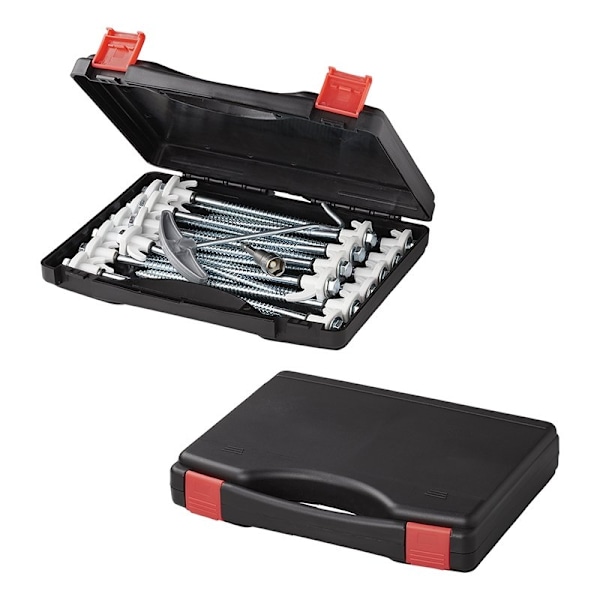 Tältpinne 20 cm metallskruvbar med plastkrok + adapter - set om 20 st. om