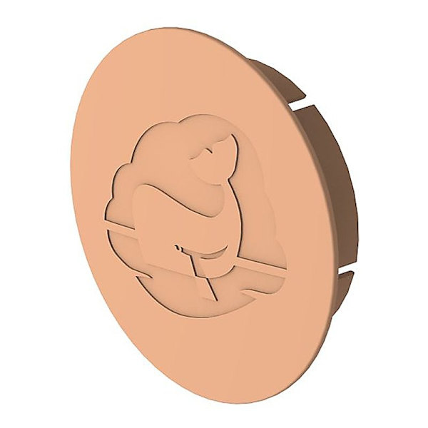 Luftkanalsändlock, 65 mm, beige