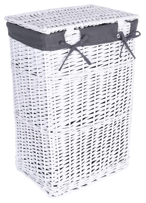 Korg i rotting 72L, vit och grå, linnefoder