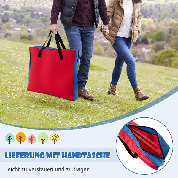 4 i træk stort 4 i træk spil med bæretaske & 42 skakbrikker væg- eller bordspil 62 x 20 x 48,5 cm blå