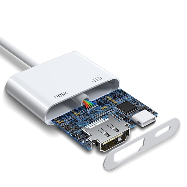 iPhone Lightning til HDMI FullHD + Lightning adapter hvid