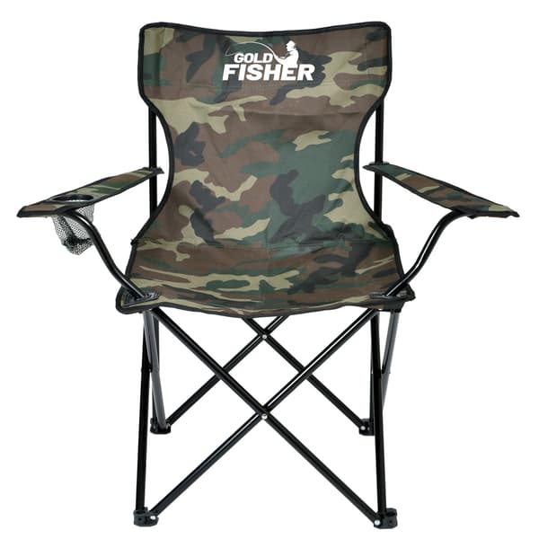 Sammenklappelig campingstol, camouflage, 100 kg kapacitet