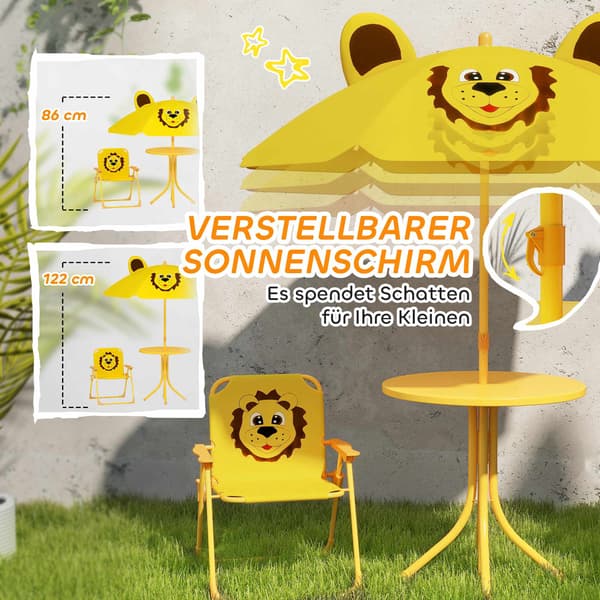 Børnehavemøbelsæt, Løvedesign, Gul