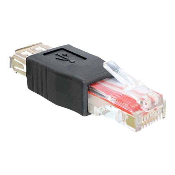 Delock - USB-sovitin - RJ-45 (uros) USB:hen (naaras) - musta