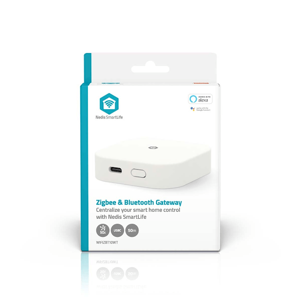 SmartLife Gateway | Bluetooth® / Zigbee 3.0 | 50 laitetta | USB-virtalähde | Android™ / IOS | Valkoinen