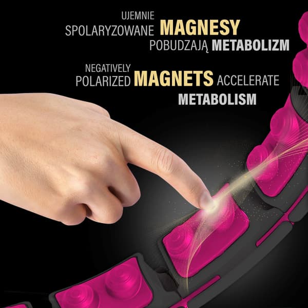 Magnetisk viktad hula-båge, svart/rosa, med disk