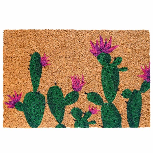 Dørmåtte i kokosfiber, botanisk design, 60x40 cm