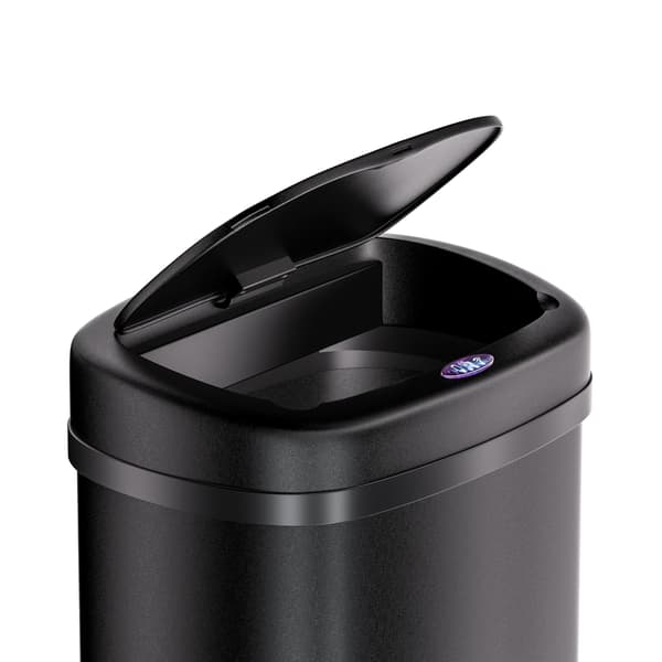 58L sensorbehållare i rostfritt stål – svart, automatiskt lock, USB-driven