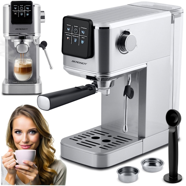 Berdsen BD-770 20 bar suodatinkahvinkeitin, hopea