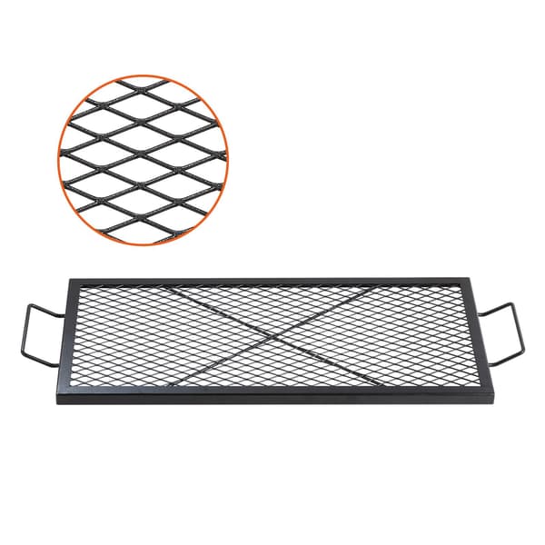 Bålpladsgrillrist, 32 x 15 tommer stål, håndtag