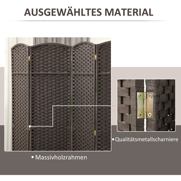 4-panels folde rumdeler, brun, polypropylen