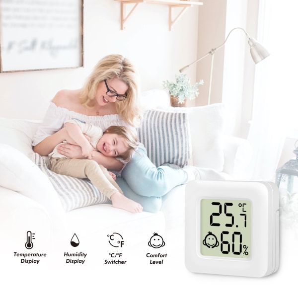 Digitalt minitermometer/hygrometer 3-pak