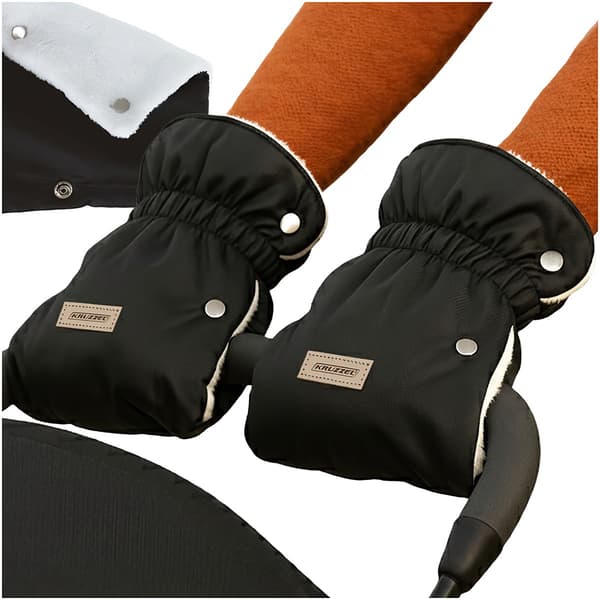 Dobbelte barnevognsmuffer, sorte, isolerede, sæt med 2