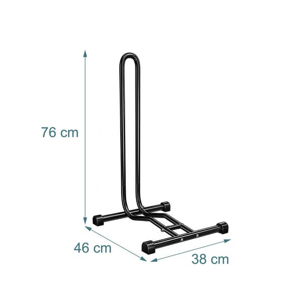 Svart golvcykelställ, passar 26–29" hjul