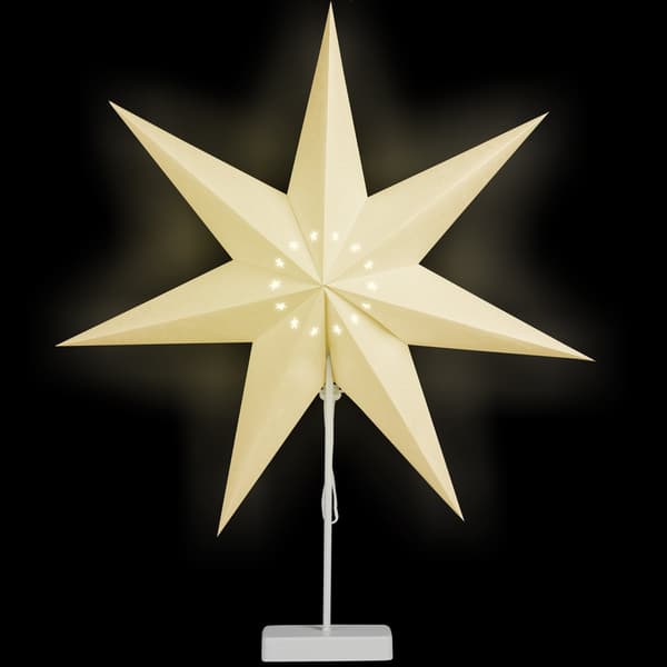 LED-pappersstjärna med stativ, 60 cm, batteridriven