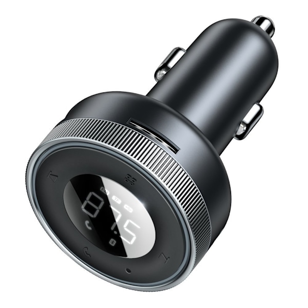 FM-sender, MP3-afspiller, LED-biloplader 2x USB Bluetooth, sort
