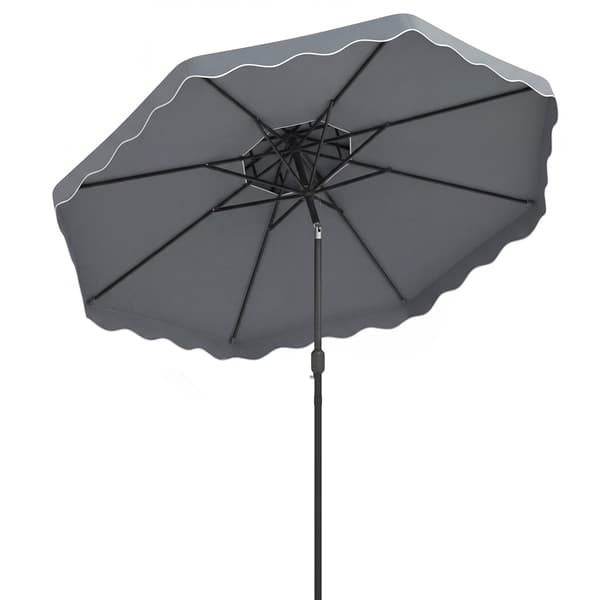 3 meter parasoll, tryckknappsluckor, vev, grå