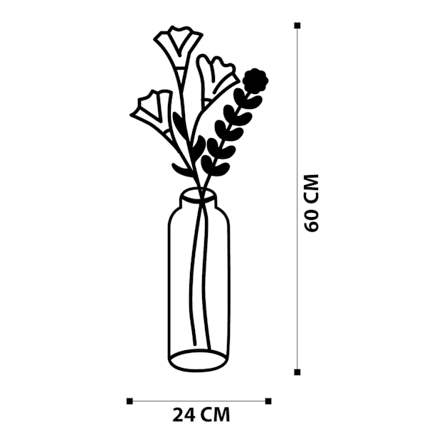 Dekorativ metallväggstillbehör Blomma 2 Metallväggdekor