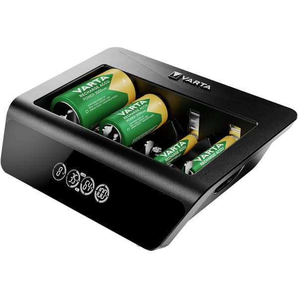Universal LCD-batterioplader til AA, AAA, C, D, 9V
