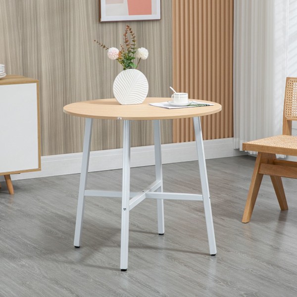 Ruokapöytä, keittiön pöytä 4 hengelle, moderni olohuoneen pöytä teräksestä ja luonnonpuusta, 80x80x76 cm ruokasaliin ja keittiöön