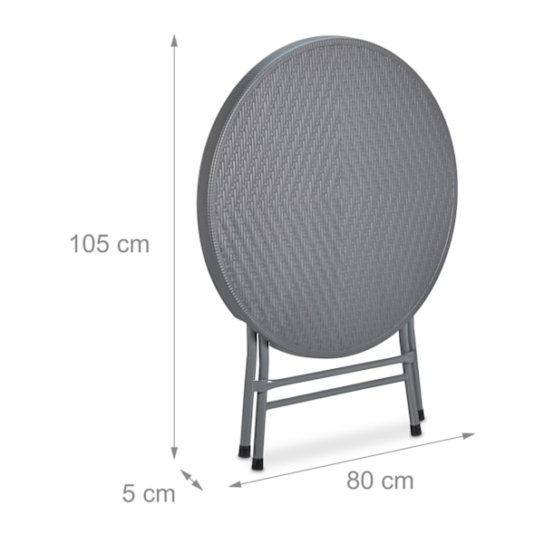 Fällbart trädgårdsbord i rottinglook