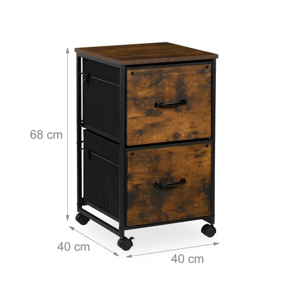 Mobilt arkivskab, 2 skuffer, industriel stil