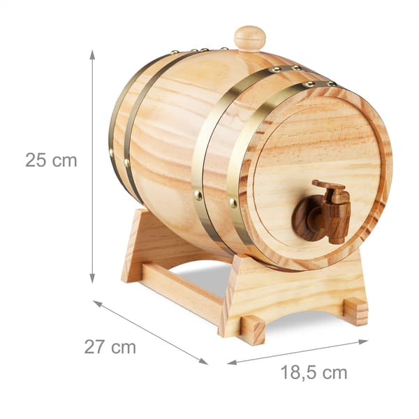 Whiskytønde med hanedispenser, 2,2L kapacitet