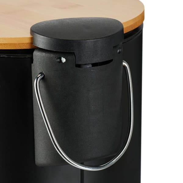 Affaldsbeholder til badeværelse 3 liter med bambus låg