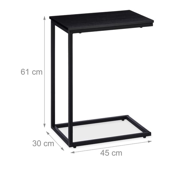 Sidobord svart med metallfot