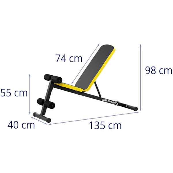 Träningsbänk för bröst-, arm-, mag- och bicepsövningar upp till 100 kg