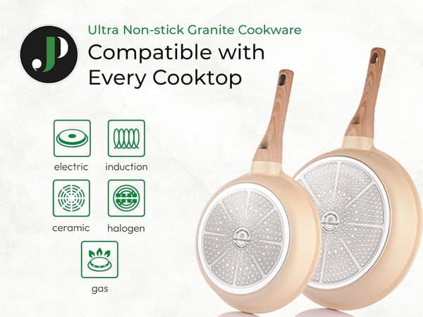 15-delars granitkokkärlsset med ångkokare, non-stick