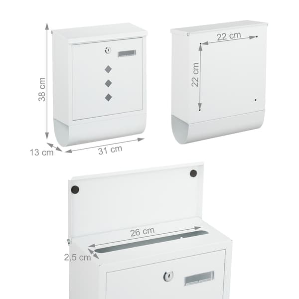 Postkasse med avisholder – minimalistisk metaldesign