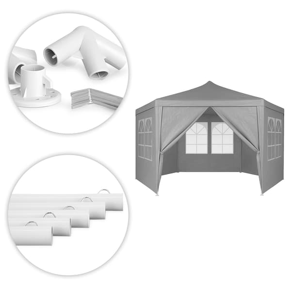 Havehandel Pavillon Telt 2x2x2 m med Vinduer Grå MultiGarden