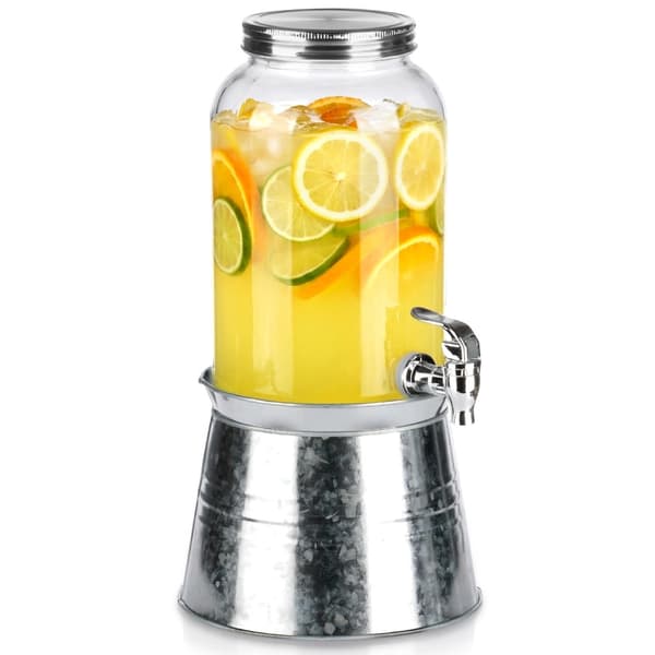 3,2L glasdryckesdispenser med kran och stativ
