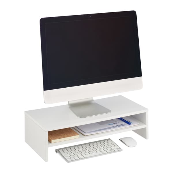 Monitorstativ med extra hylla