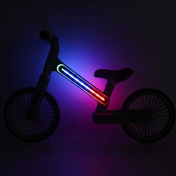 Børnebalancecykel med LED-lys, grøn, 12 tommer