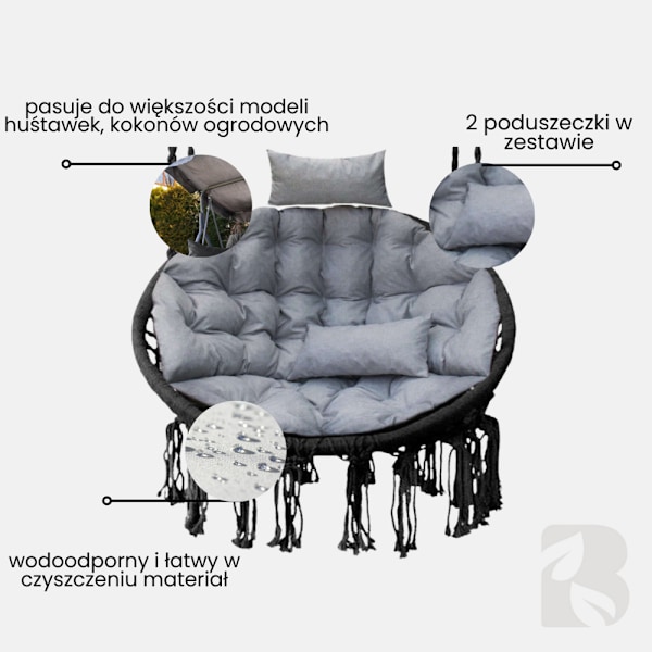 Cocoon-tyyny riipputuoli PREMIUM - ruusuja