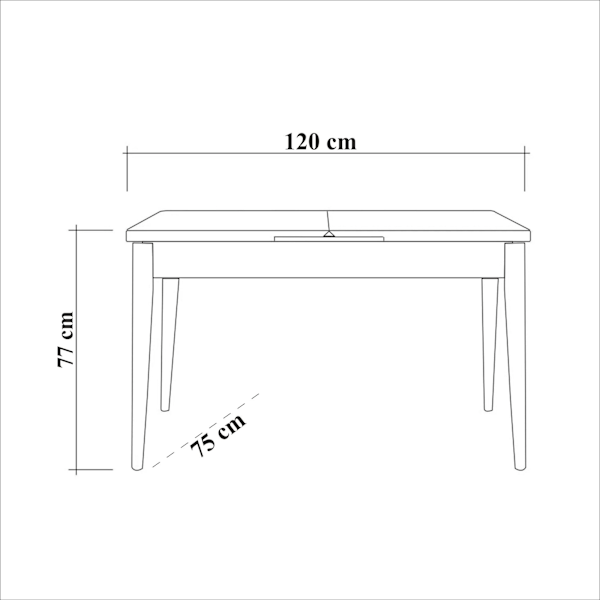 Utdragbart matbord Santiago Masa Atlantic White