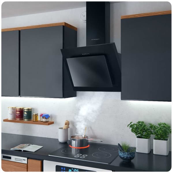 Elegant køkkenemhætte 60 cm Berdsen BT-215 sort
