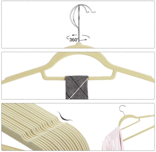 Galgar i sammet, beige, set om 20, halkfria
