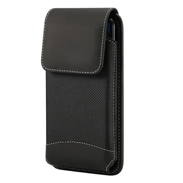 Taske til Infinix Smart Vertical Belt Cover Læder og Nylon - Sort sort