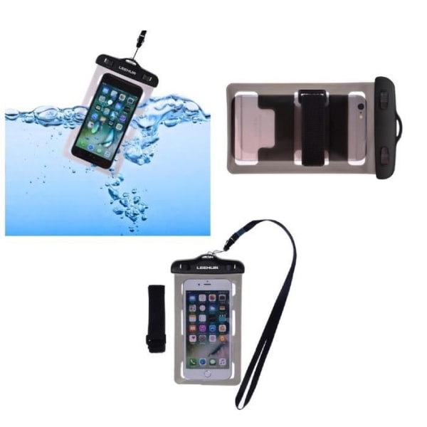 Universal skyddande armbandsfodral 30M vattentät undervattensstrand för => HTC ONE E9S DUAL > Svart