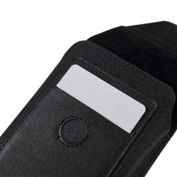 Vertikalt Etui - Manta - MSP4511 - Tekstil og Læder - Magnetisk Lukning - Sort sort