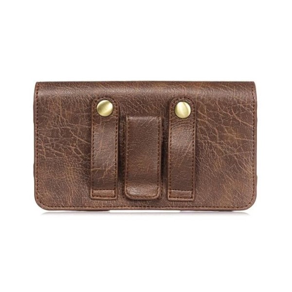 Ny design bälteklipp i läder med hörlursfack för Centric S1 (2019) > Brun kastanj jag