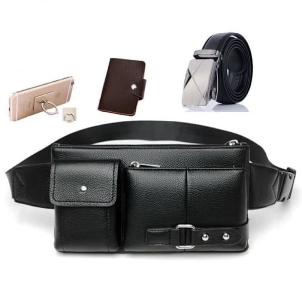 Skulder Fanny Pack til e-bog, tablet til QMobile Sort LT600 Pro > Sort sort