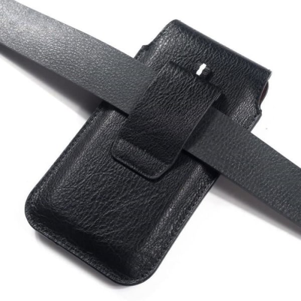 för Motorola Edge 20 Pro (2021) Vertikalt läderfodral Bältesklämma med magnetisk stängning - svart