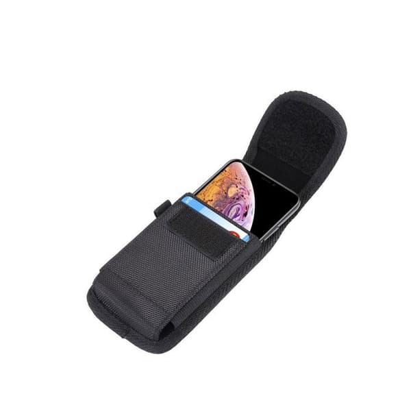 til Philips E6268 (2024) Etui Hylster Bælte Vertikalt Læder Nylon - Sort Svart