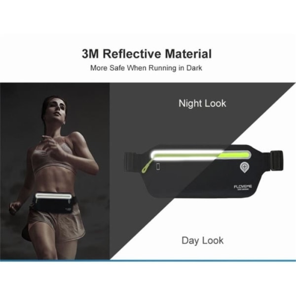 hölsterfodral tel bärbar Fanny Pack Running Walking Reflex Vattentät för Vivo Z1x (2019) > GRÅ GRÅ